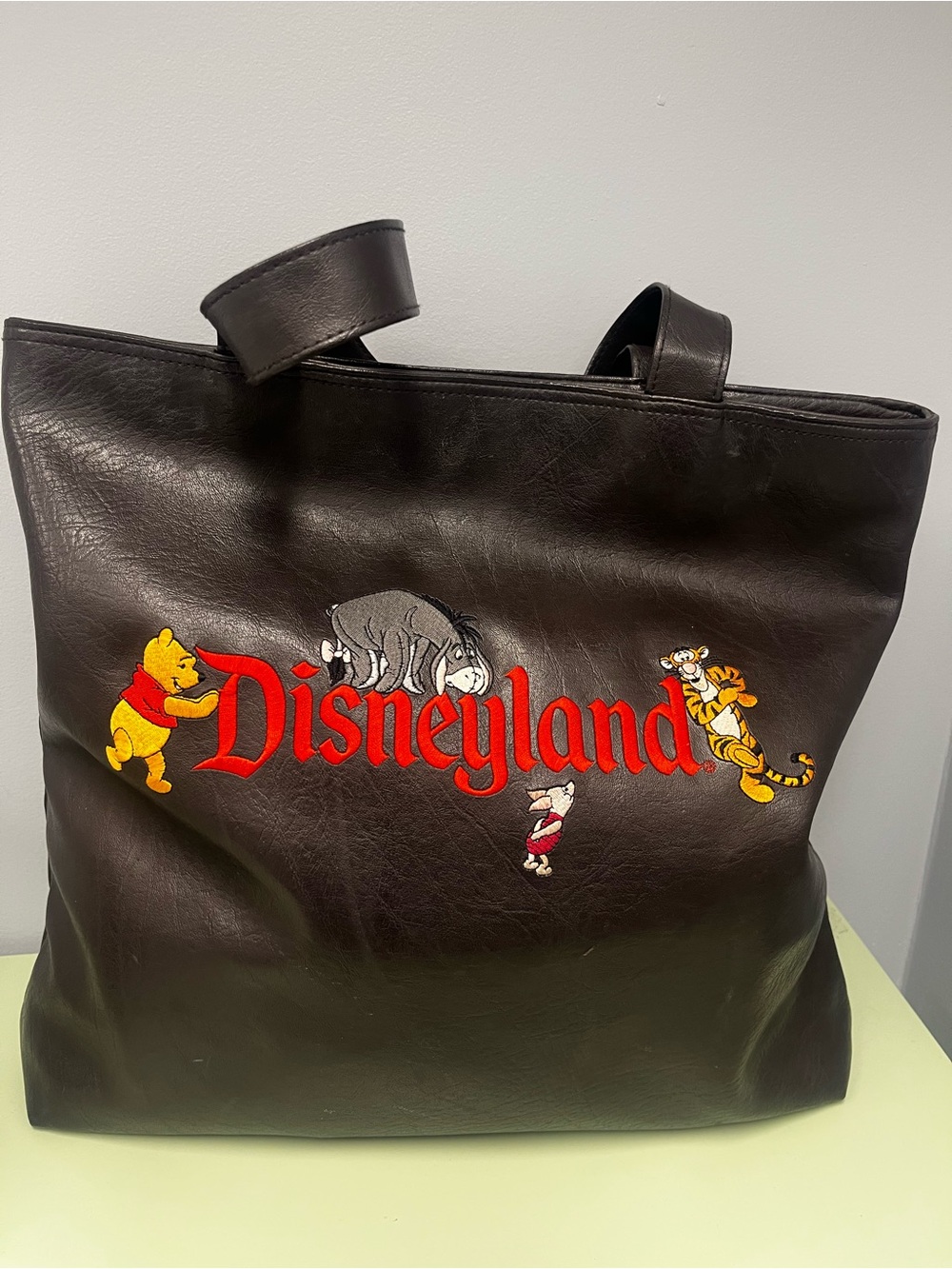 Disney Brown Disneyland Tote with Winnie the Pooh Characters